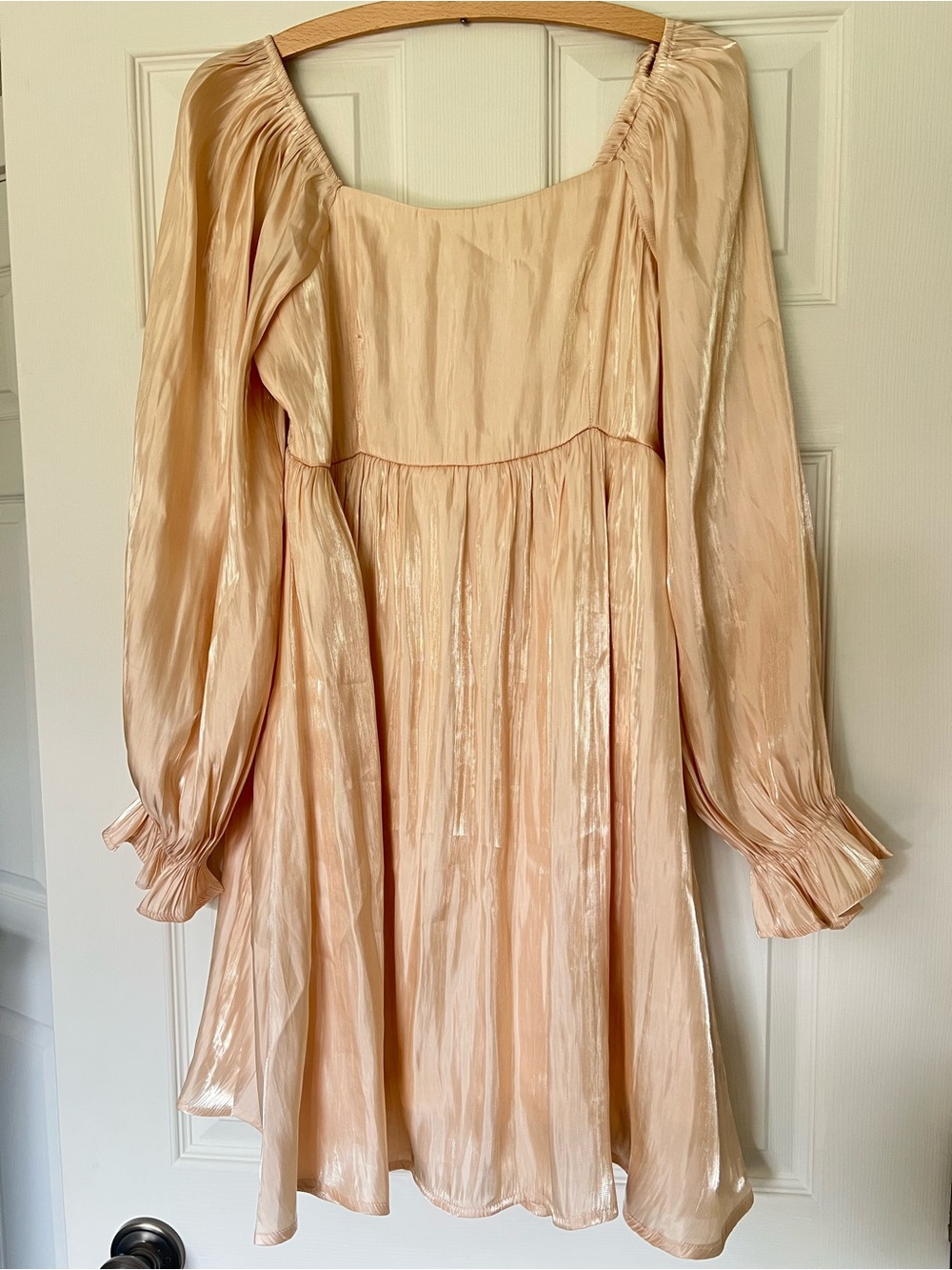 Umgee NWT Blush Peach Satin Bohemian Dress- M